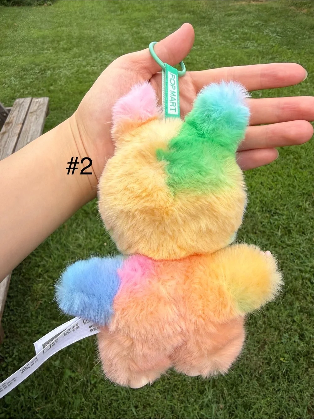 Plush Pastel Rainbow Labubu Bunny Small Pet Toy Keychain Charm not from Pop Mart